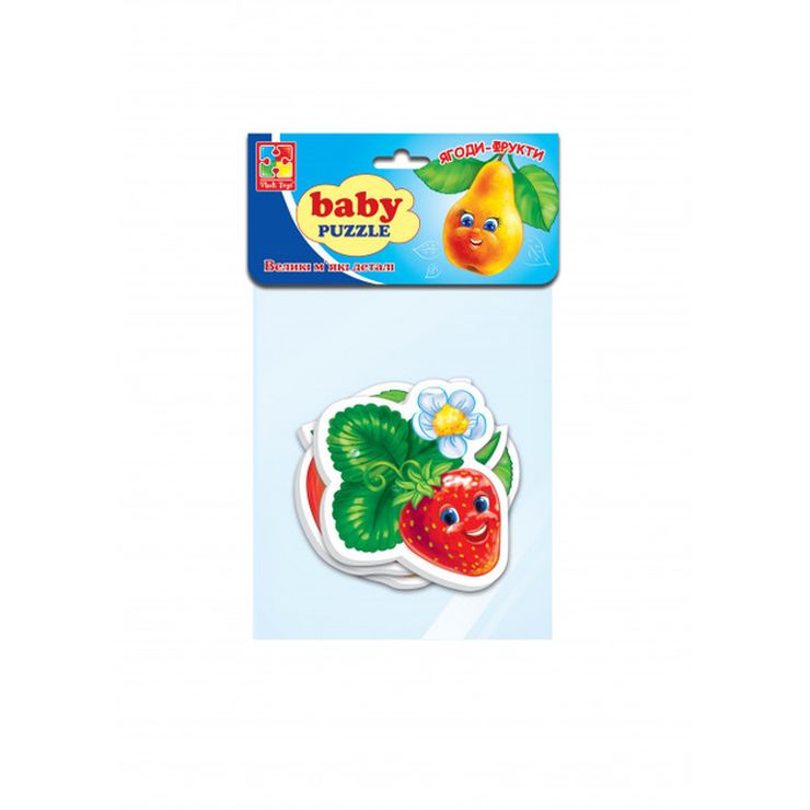 Бебі пазли «Фрукти»: 4 пазли на 16 елементів, у пакеті 16х26 см, ТМ Vladi Toys
