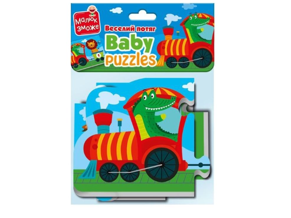 Бебі пазли «Веселий потяг» на 6 елементів, у пакеті 16х26 см, ТМ Vladi Toys