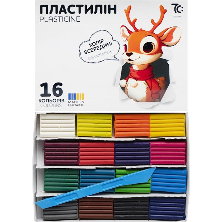 Пластилін дитячий на 16 кольорів по 8 г, Творчість