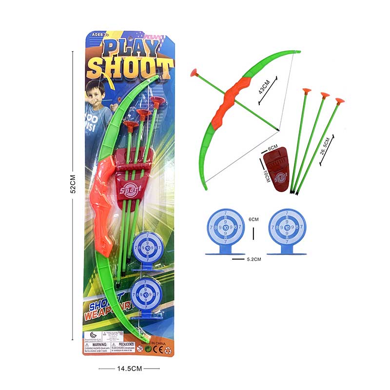 Лук 43 см, 3 стріли 26,5 см та мішень 6х5 см, на планшетці 52х14,5 см