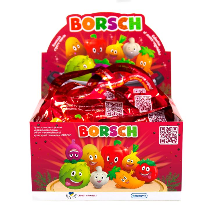 Колекційна стретч-іграшка у вигляді овочу «BORSCH», колекція з 8 фігурок, змінює колір у теплій воді, в асортименті, у пакеті 22х22х7 см