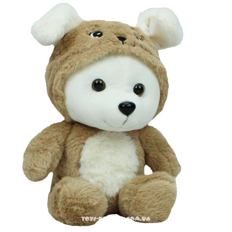 М`яка іграшка «Ведмедик-песик у капюшоні» 23х16х13 см, ПП Копиця