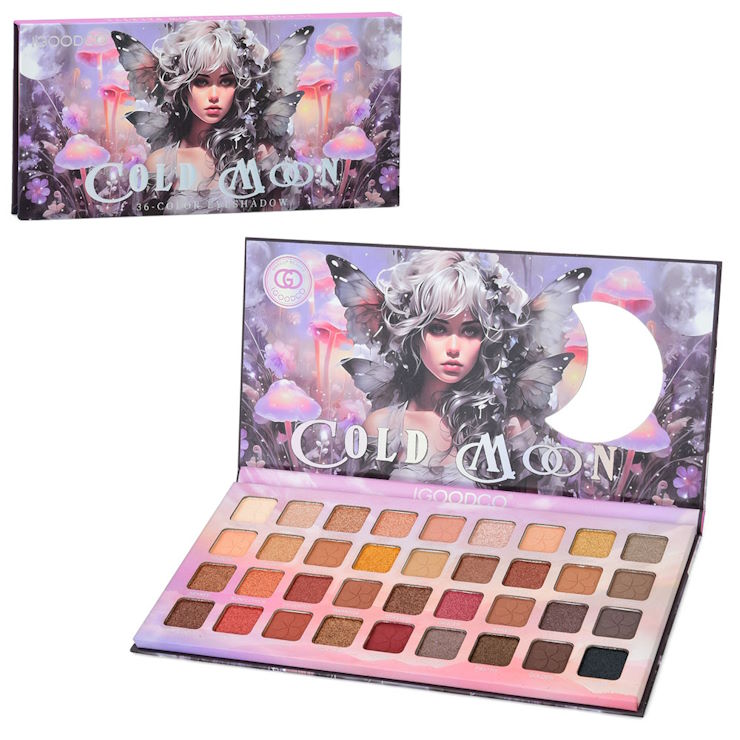 Косметика: палетка тіней на 36 кольорів, у коробці 11х23,5х1 см