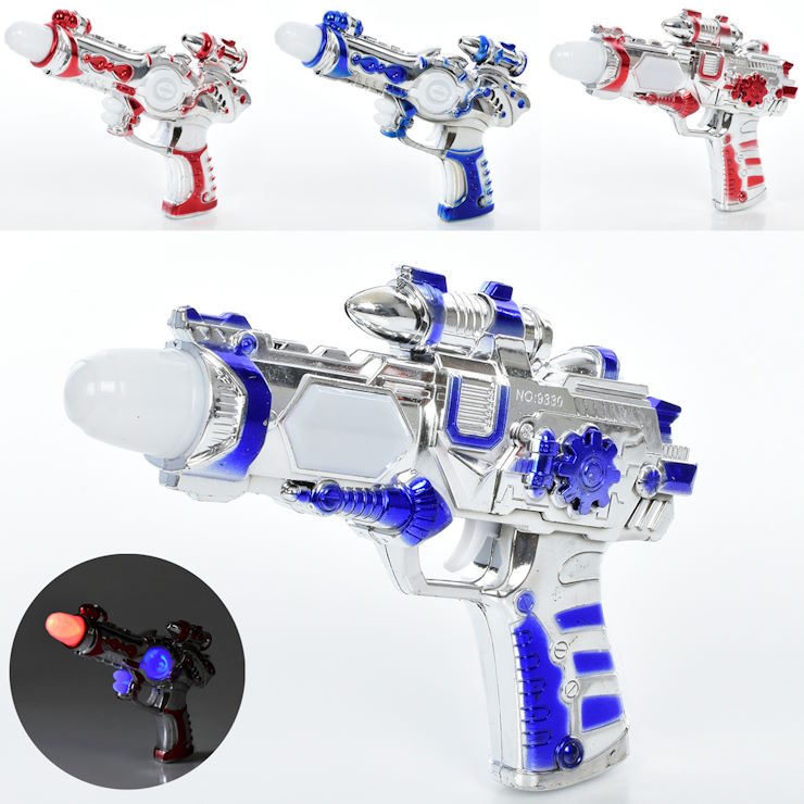 Іграшковий пістолет 24,5 см зі звуком та світлом в асортименті на батарейці, у пакеті 20х29х4 см