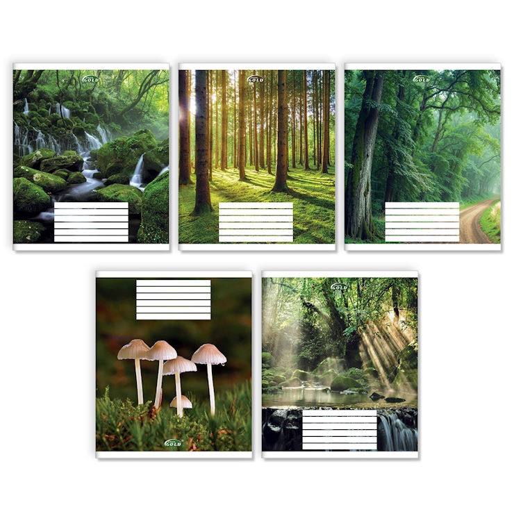 Зошит на 24 аркуші у клітинку «Зачарований ліс», №3524, ТМ Gold Brisk