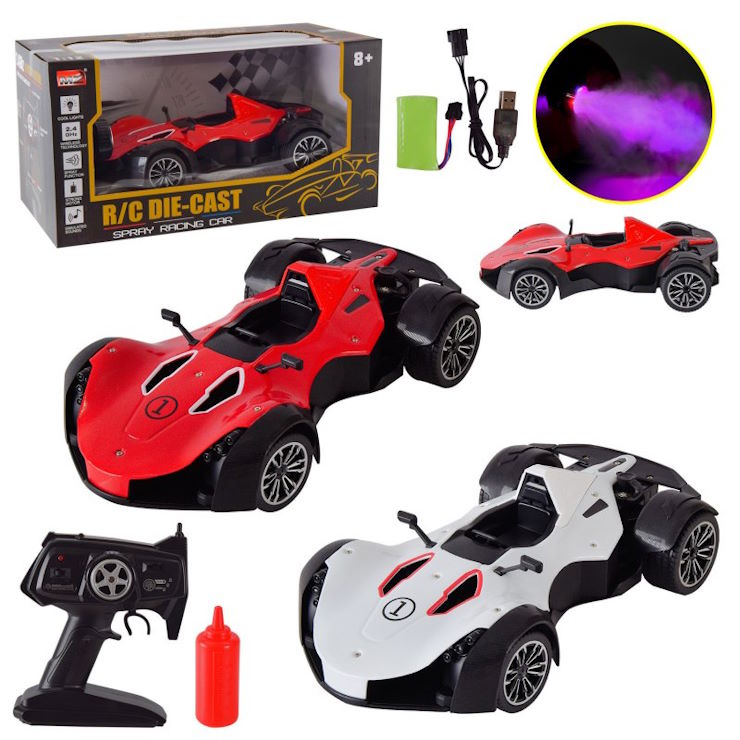 Машина гоночна 31 см р/к на акумуляторі зі світлом звуком та парою, в асортименті, у коробці 41,5х21,5х21,5 см