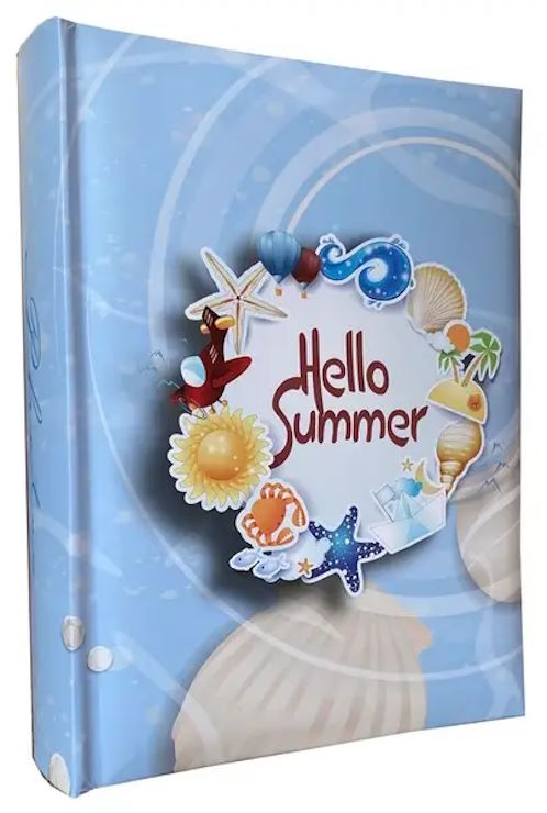 Фотоальбом «HELLO SUMMER» на 200 фото 10х15см з паперовими аркушами, обкладинка з ламінованого картону, 22х22 см