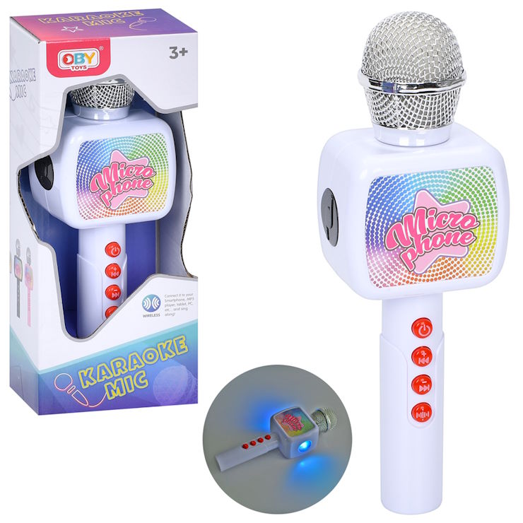 Мікрофон 26 см зі світлом та USB, на батарейці, у коробці 11х27х8 см