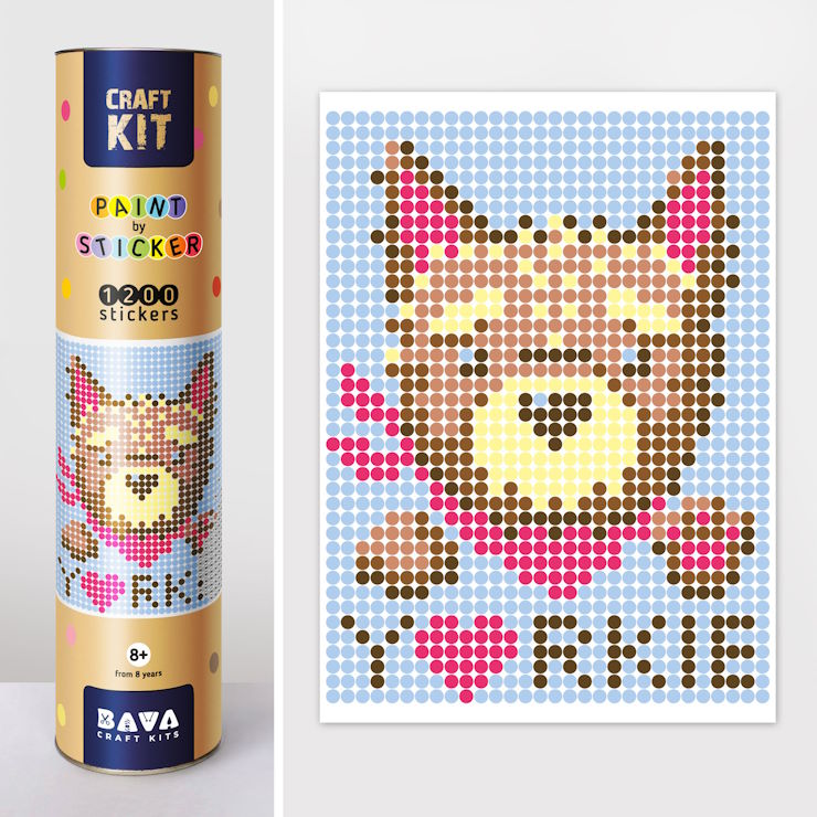 Картина за номерами «Йорк» з наліпками 1200 стікерів, у тубусі 33х48 см, ТМ Умняшка