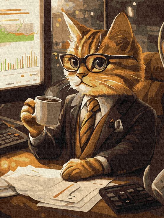 Картина за номерами «Кіт-бізнесмен» 30х40 см, ТМ Ідейка