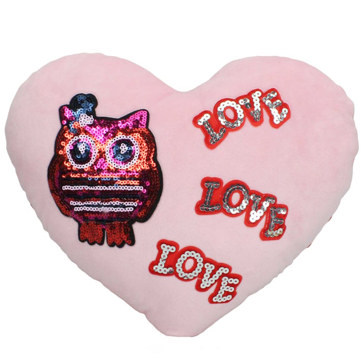 М`яка іграшка-подушка «Серце Сова» 25х20 см, ПП Копиця