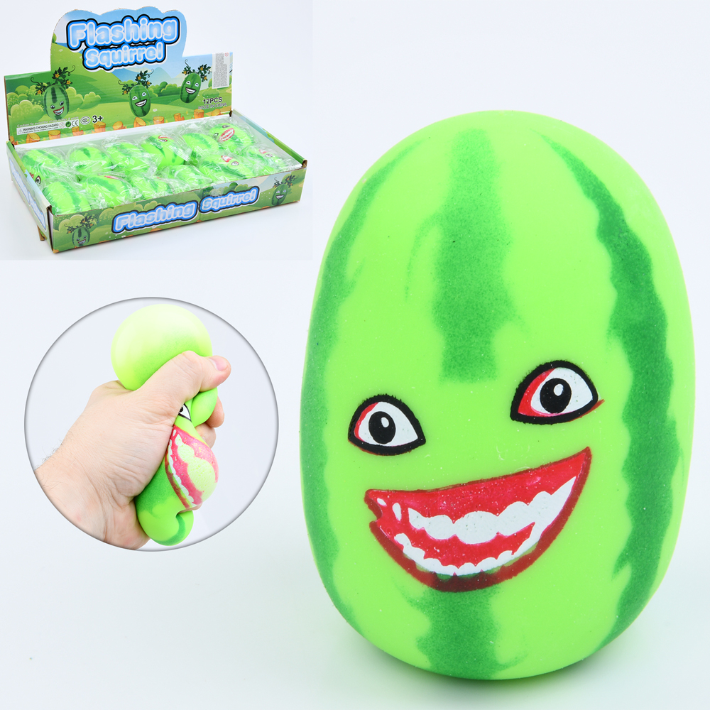 Антистрес «Кавун» 9 см з борошняним наповнювачем, в асортименті, у пакеті, по 12 шт у дисплеї 36х6х20,5 см