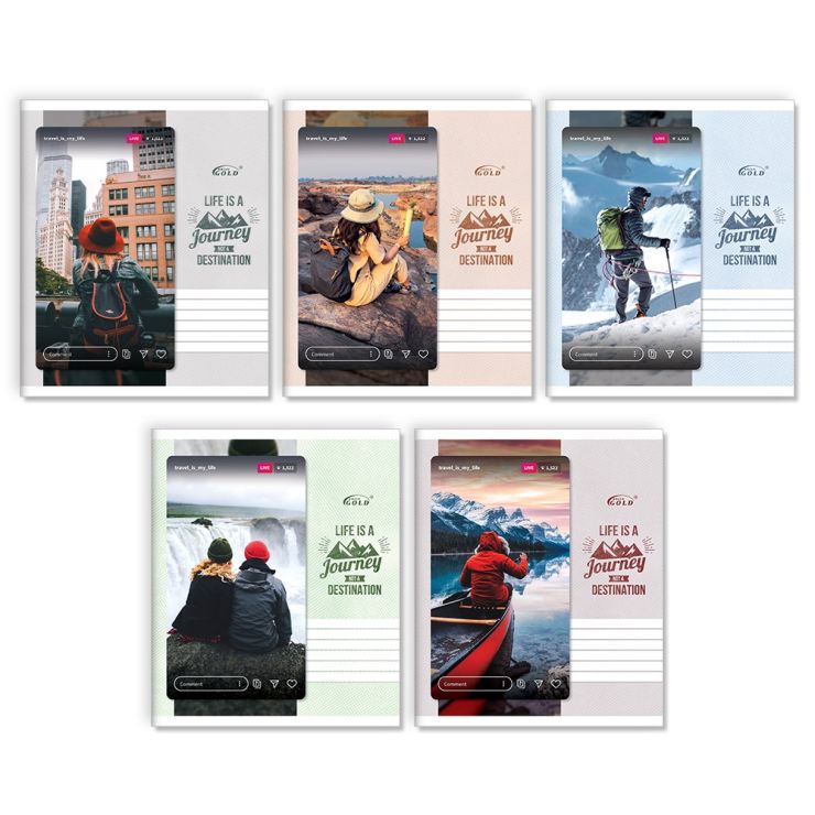 Зошит на 48 аркушів у лінію «Життя - це подорож», №3537, ТМ Gold Brisk