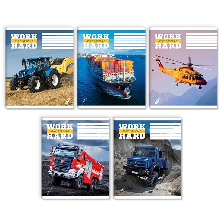 Зошит на 24 аркуші у лінію «Робочі машини», № 0136, Пір'їнка