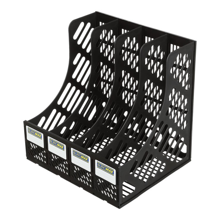 Лоток для паперів вертикальний 4 в 1 чорний, ТМ Buromax