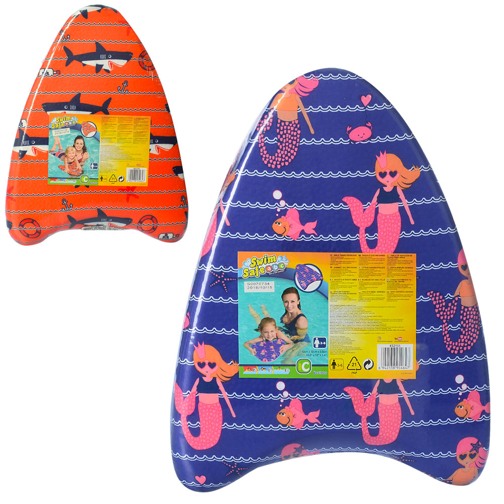 Дошка для плавання 42х32х3,5 см з максимальною навантаженням до 30 кг на 3-6 років, під слюдою