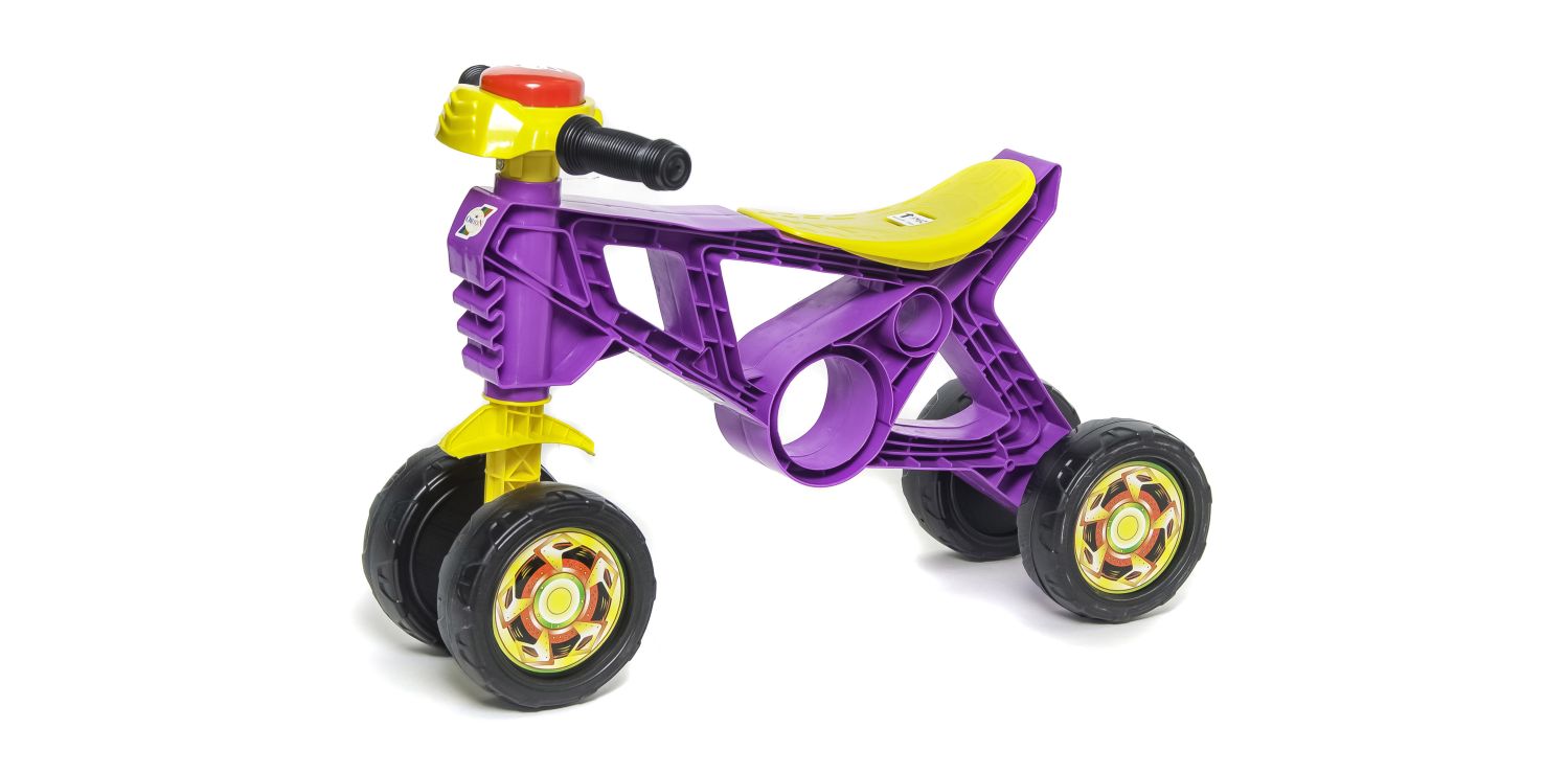 Мотоцикл-велобіг 4-колісний 57х28х38 см бузковий з максимальним навантаженням до 20 кг, ТМ Оріон