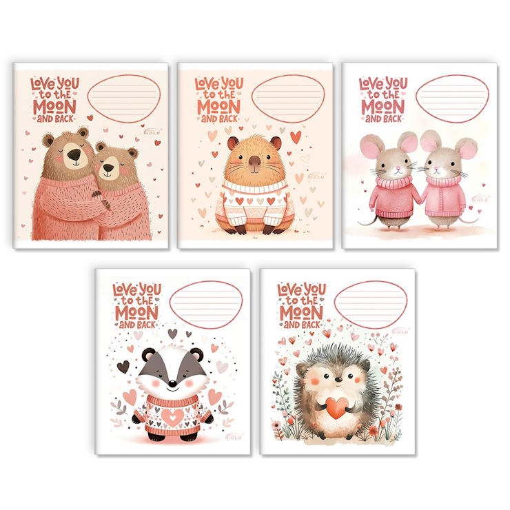 Зошит на 12 аркушів у косу «Ніжність», №3511 ТМ Gold Brisk