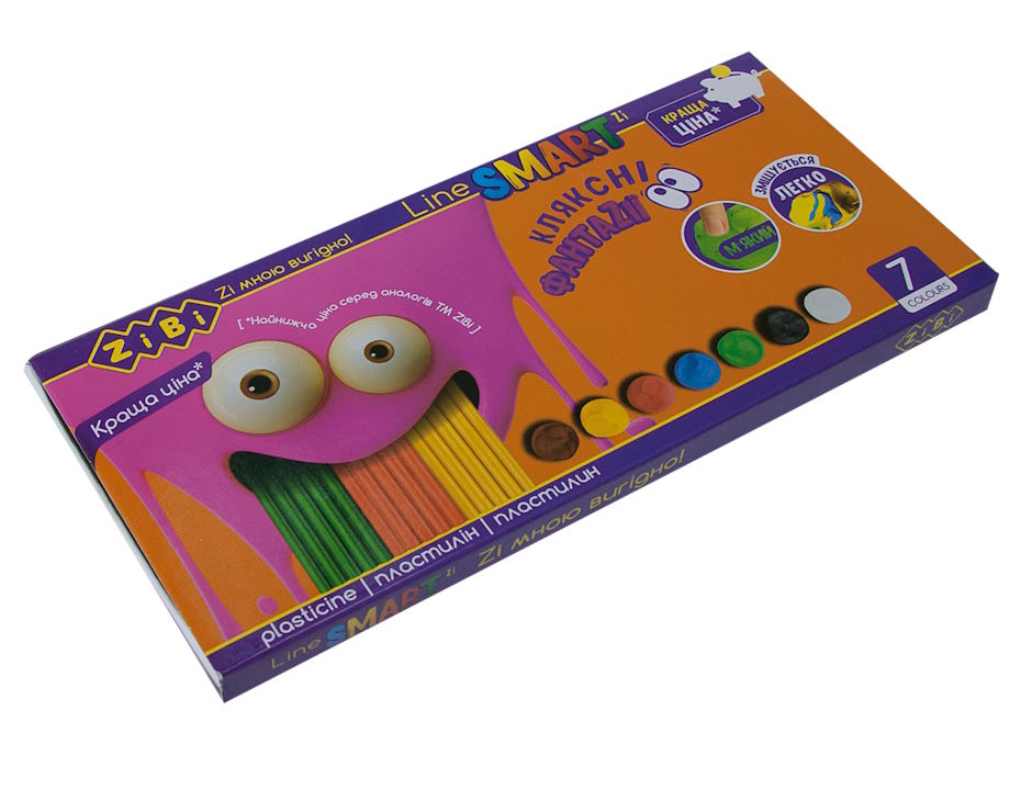 Пластилін на 7 кольорів, 140 г, SMART Line
