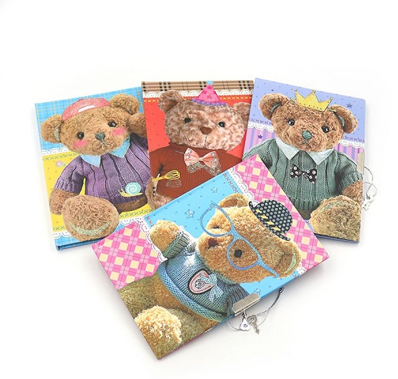 Блокнот «Ведмедик» 18.5x12.5 см на 40 аркушів у лінію на замочку, в асортименті, ТМ J.Otten