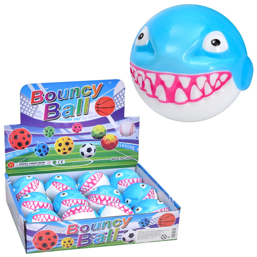 М'яч дитячий «Акула» 7 см антигравітаційний, 12 шт у дисплеї 28х21х7 см