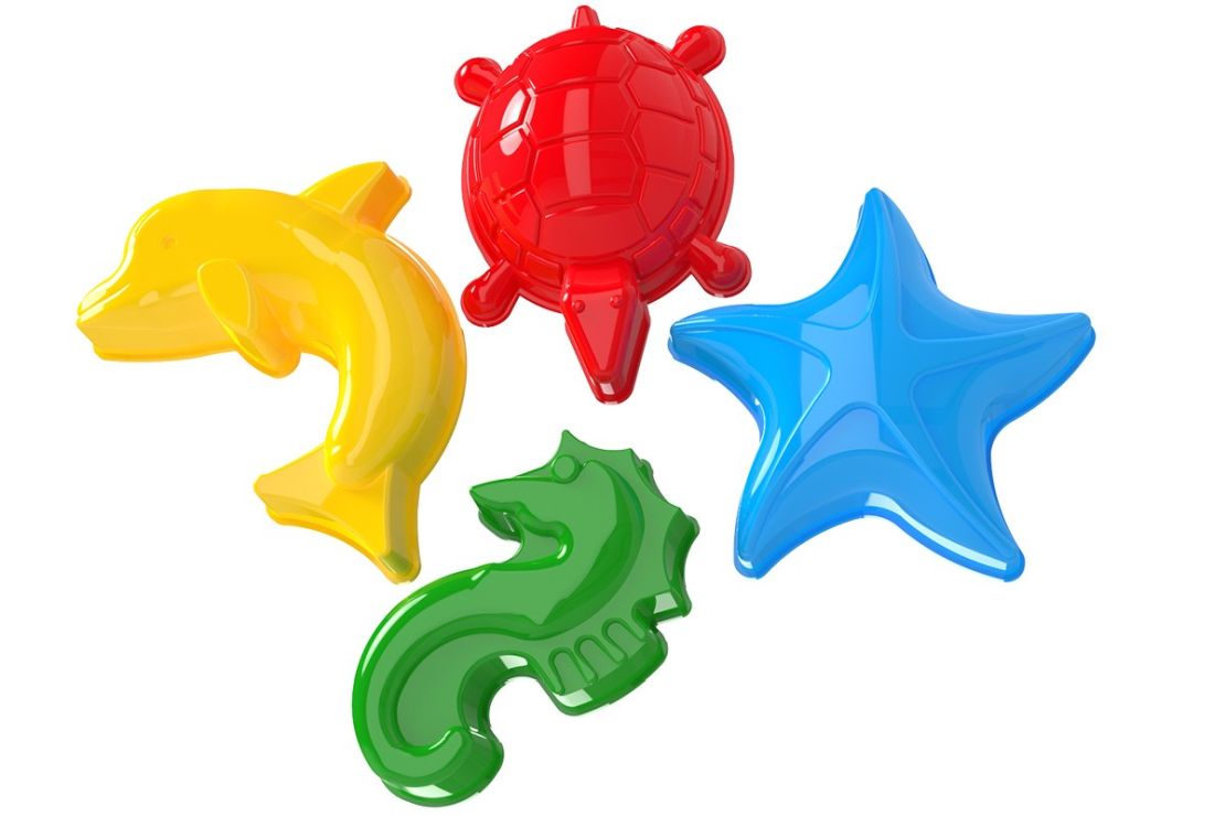 Набір формочок для піску з 4 предметів, у сітці 11х11х8 см, ТМ Технок