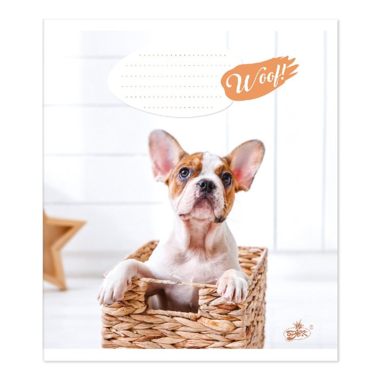 Зошит на 12 аркушів у клітинку «Маленькі цуценята» №2528, ТМ Brisk