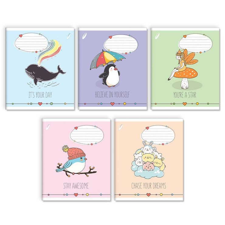 Зошит на 12 аркушів у клітинку «Безтурботність» №0112, Пір'їнка