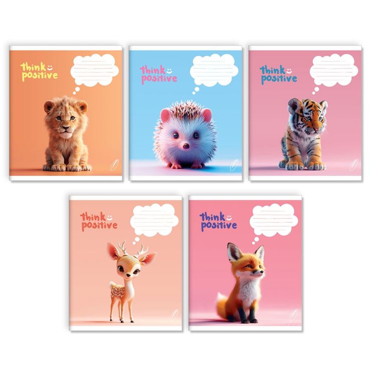 Зошит на 12 аркушів у клітинку «Милий погляд» № 0164, Пір'їнка