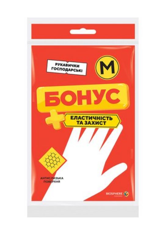 Рукавички гумові універсальні на розмір М, економ, Бонус
