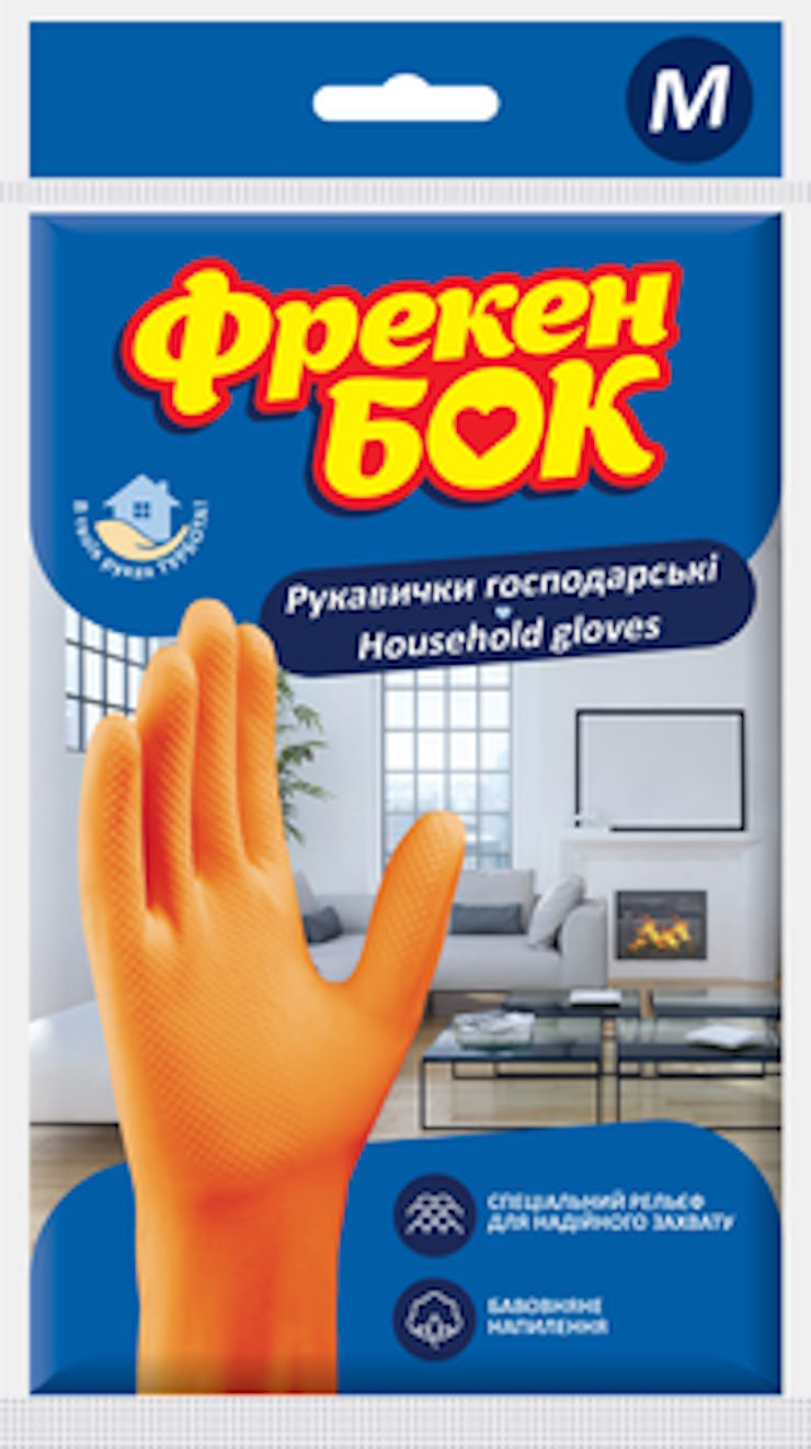 Рукавички латексні господарські М, Фрекен Бок