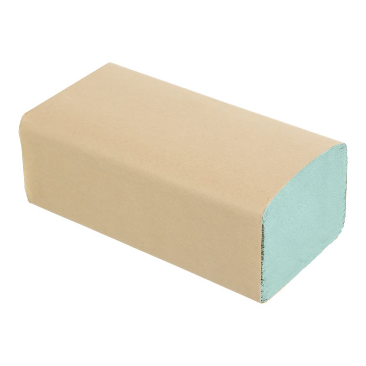 Рушники паперові з V-подібним складанням на 200 аркушів 23х24 см, зелені, Buroclean