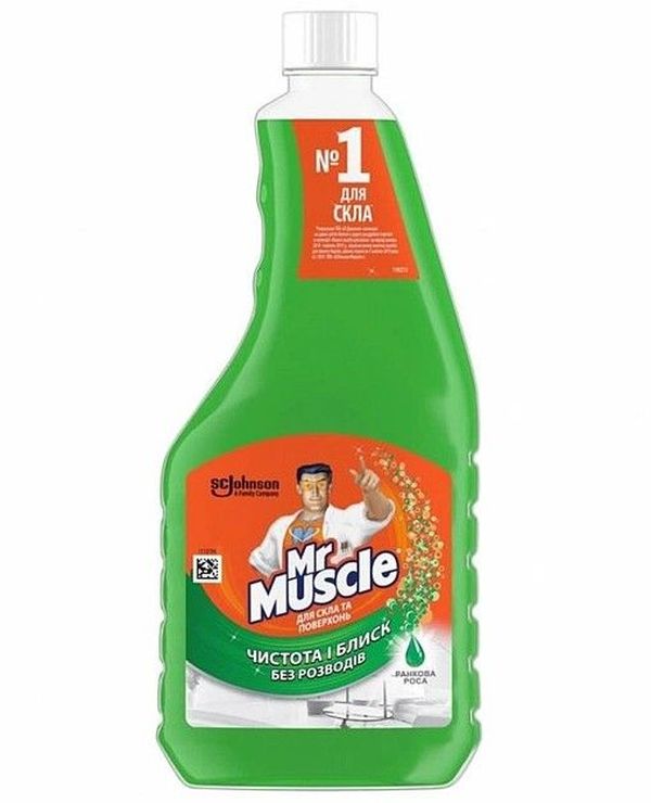 Запаска до засобу для чищення скла «Містер Мускул» 500 мл, зелена