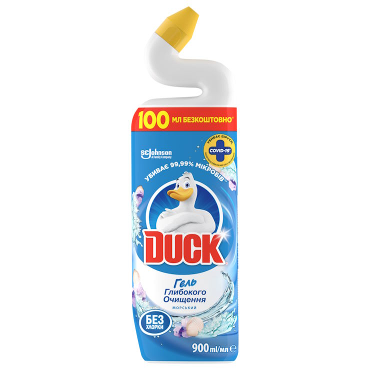 Засіб для чищення туалету «DUCK. Гігієна і білизна Морська свіжість» 5 в 1 900 мл