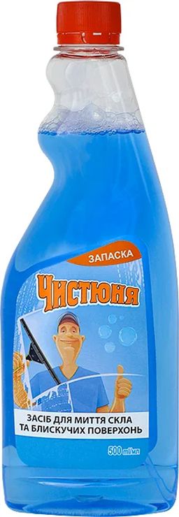 Запаска до засобу для миття скла та блискучих поверхонь 500 мл, ТМ Чистюня