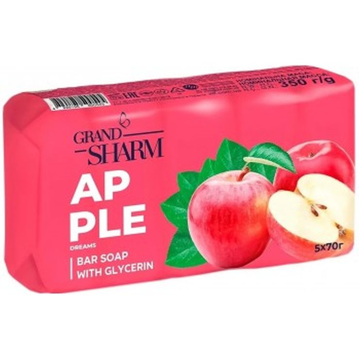 Мило туалетне «Яблуневі мрії» тверде 5 шт по 70 г, ТМ Grand Шарм