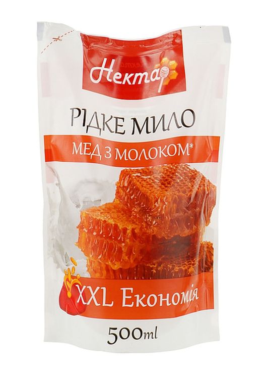 Крем-мило «Мед з молоком» дойпак 500 мл, ТМ Нектар