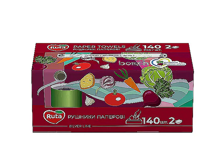 Рушники паперові з V-складанням на 140 аркушів 23х10 см, ТМ Ruta