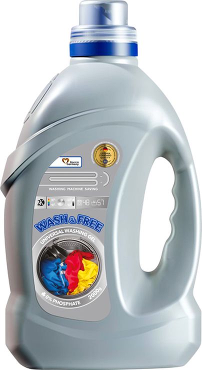Гель для прання «Universal» 2 л, WASH&FREE