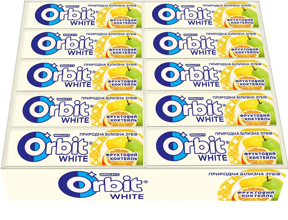 Жувальна гумка «Orbit Фруктовий коктейль» 14 г