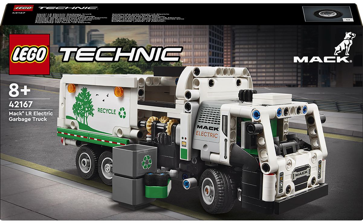 Конструктор «Сміттєвоз Mack® LR Electric» на 503 деталі, у коробці 19х7х35 см, ТМ Lego