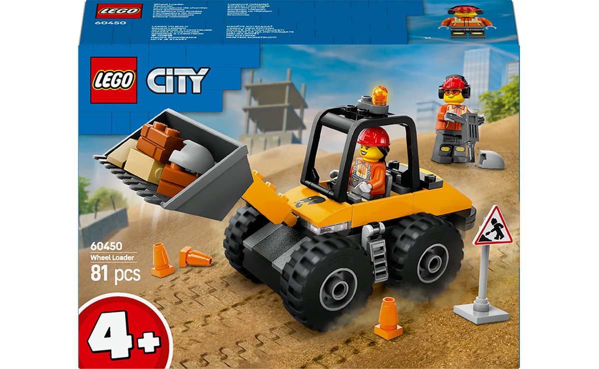 Конструктор «Жовтий будівельний автонавантажувач» на 81 деталь, у коробці 19х6х14 см, ТМ Lego