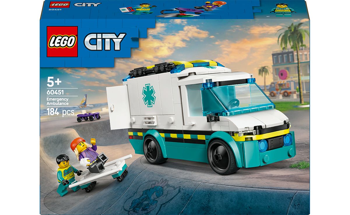 Конструктор «Швидка допомога» на 184 деталі, у коробці 26х6х19 см, ТМ Lego