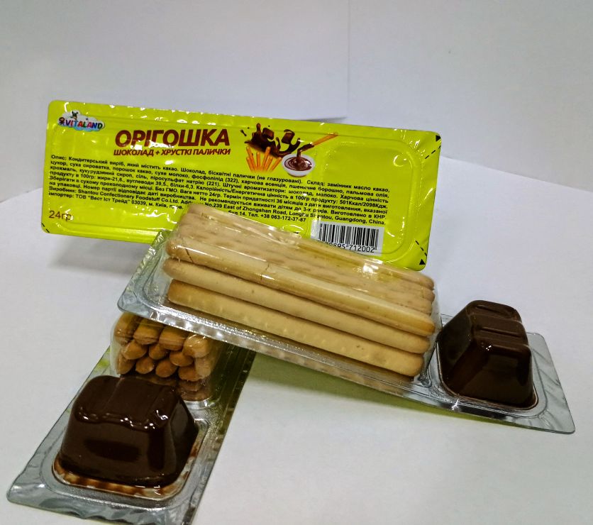Шоколад «Орігошка» з хрусткими паличками