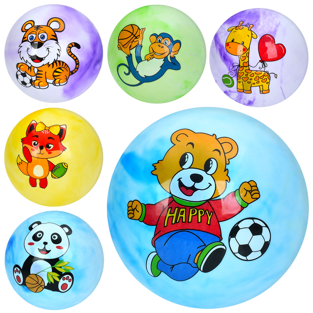 М'яч дитячий «Тваринка» ПВХ вагою 67-73 г, в асортименті