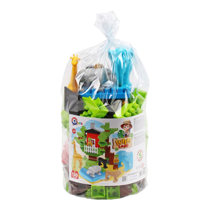 Конструктор «Дикі тварини» зі 130 деталей з фігурками, у пакеті 20,5х20,5х35 см, ТМ Технок