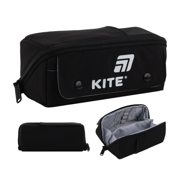 Пенал 9,5х20х11,5 см чорний, ТМ Kite