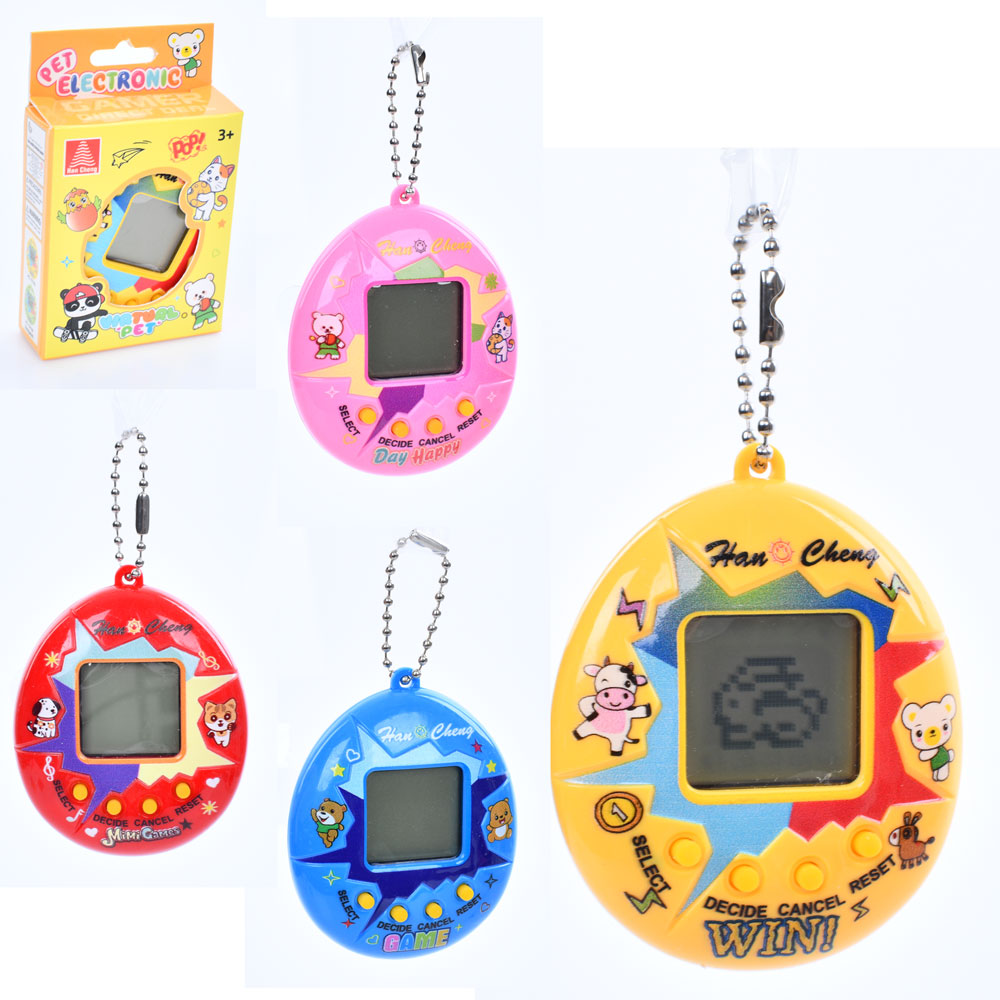 Гра «Тамагочі» 6,5х5х1,5 см з чорно-білим екраном та звуком, на батарейці, у коробці 5,5х9х2 см