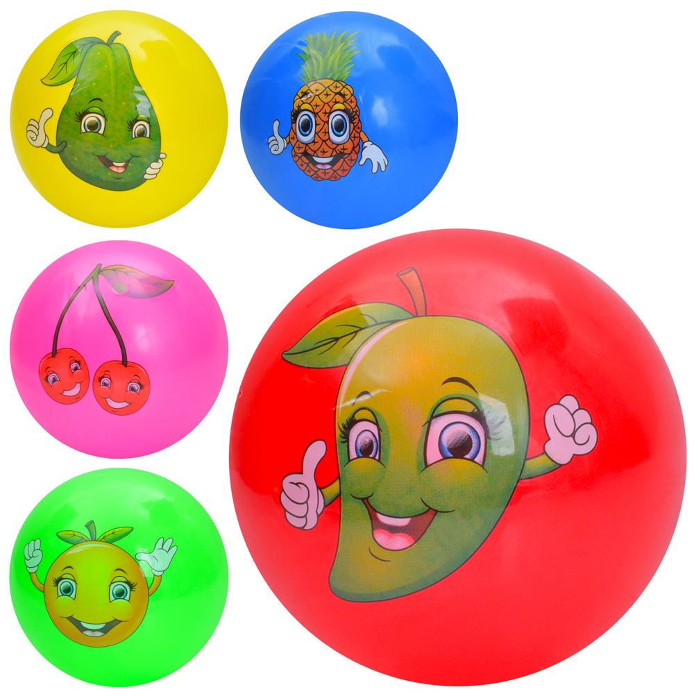 М'яч дитячий «Фрукти» 9 дюймів вагою 60 г, в асортименті