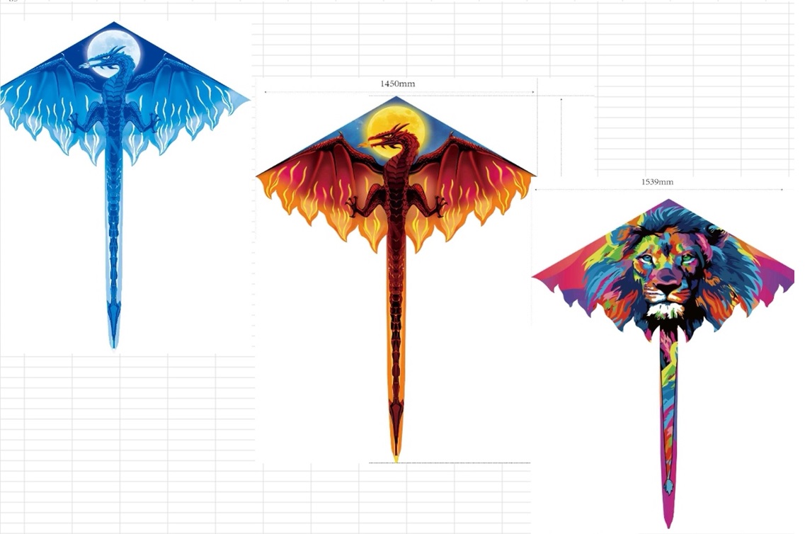 Повітряний змій 1,5 м, в асортименті, у пакеті 9х90 см